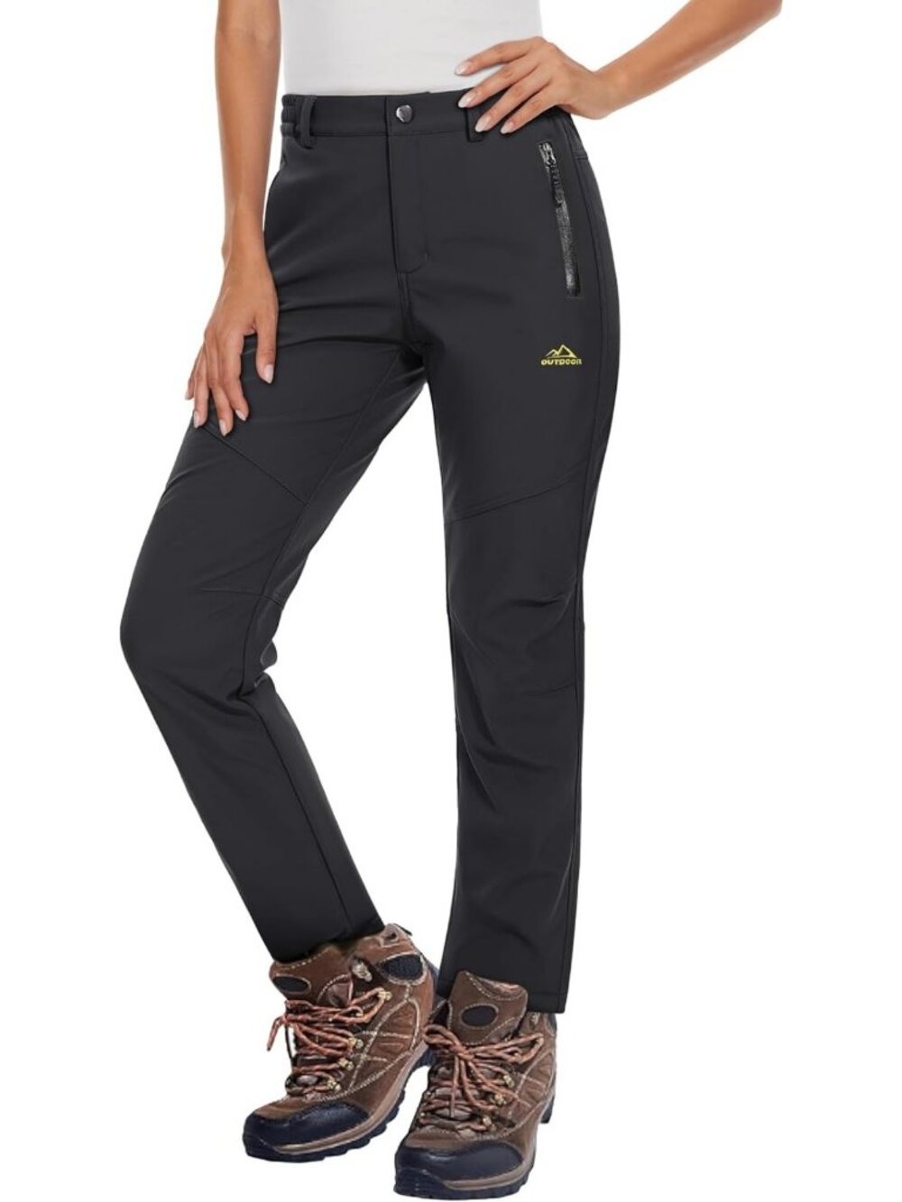 Warm Waterproof Insulated Fleece Lined Ski Pants for Winter Hiking & Outdoor